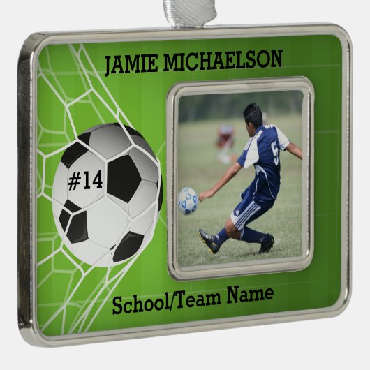 Fußball-Spieler behalten Sake Rahmen-Ornament Silber (Rechts)