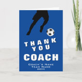 Fußball-Spieler Blue Vielen Dank Coach Card Dankeskarte (Vorderseite)
