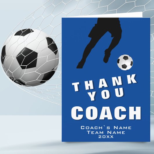 Fußball-Spieler Blue Vielen Dank Coach Card Dankeskarte