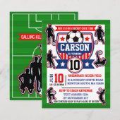 Fußball Spieler Boys Fußball Geburtstagsparty Einladung (Vorne/Hinten)