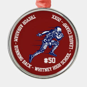 Fußball-Spieler-Champion Monogram Team School Ornament Aus Metall
