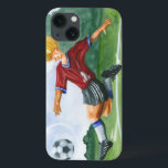 Fußball-Spieler, der einen Ball durch Jay iPhone 13 Hülle<br><div class="desc">Ein Fußbalball hängt in der Luft, wartete den schändlichen Tritt, den der Spieler bis liefern wickelt. Kann er ihn verbiegen mag Beckham? Ein reizendes Stück, zum an Ihrer Wand zu hängen oder als Geschenk zu geben dem Fußballanhänger in Ihrem Leben!</div>