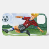 Fußball-Spieler, der einen Ball durch Jay Case-Mate iPhone Hülle (Rückseite (Horizontal))