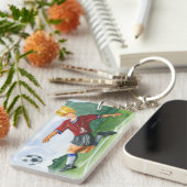 Fußball-Spieler, der einen Ball durch Jay Schlüsselanhänger (Vorderseite rechts)