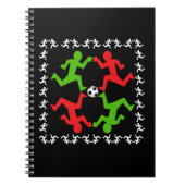 Fußball-Spieler, die auf das Ball-Muster laufen Notizblock (Vorderseite)
