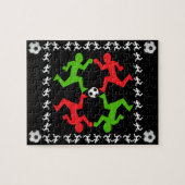 Fußball-Spieler, die auf das Ball-Muster laufen Puzzle (Horizontal)
