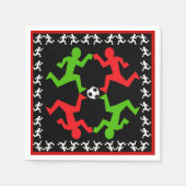 Fußball-Spieler, die auf das Ball-Muster laufen Serviette (Vorderseite)