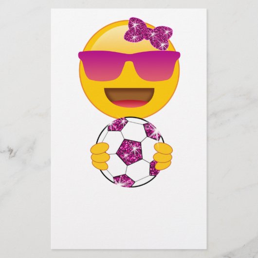 Fußball-Spieler Emoji für Mädchen Briefpapier (Vorderseite)
