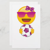 Fußball-Spieler Emoji für Mädchen Briefpapier (Vorne/Hinten)