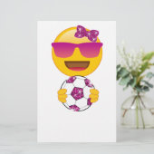 Fußball-Spieler Emoji für Mädchen Briefpapier (Stehend Vorderseite)