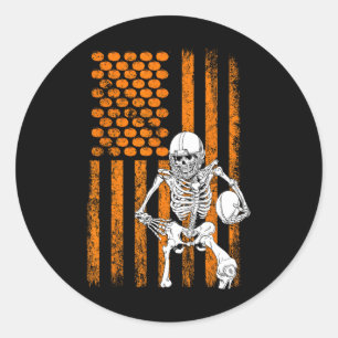 Fußball Spieler Fan Geschenk Skelett Halloween Men Runder Aufkleber
