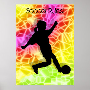 Fußball-Spieler & Fluoreszenz-Mosaik Poster