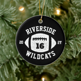 Fußball-Spieler Foto Schwarz-Weiß Weihnachten Keramik Ornament