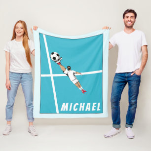 Fußball-Spieler Goalie Torwart Trendy Grafik Spaß Fleecedecke