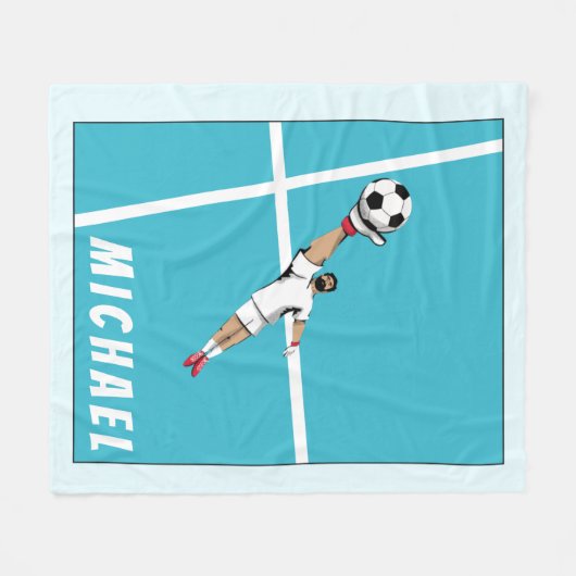 Fußball-Spieler Goalie Torwart Trendy Grafik Spaß Fleecedecke (Vorderseite (Horizontal))