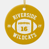 Fußball-Spieler goldgelbe Mannschaft Foto Urlaub Keramik Ornament (Vorne)