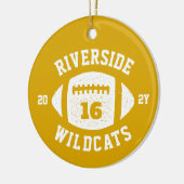 Fußball-Spieler goldgelbe Mannschaft Foto Urlaub Keramik Ornament (Links)