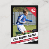 Fußball-Spieler-Handelskarte in der roten schwarze Telefonnummerkarte (Vorderseite)