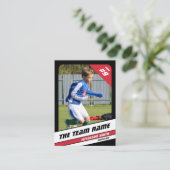 Fußball-Spieler-Handelskarte in der roten schwarze Telefonnummerkarte (Stehend Vorderseite)