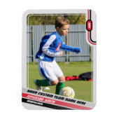 Fußball-Spieler-Handelskarte Light Gray Red Magnet (Vertikal)