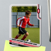 Fußball-Spieler-Handelskarte Light Gray Red