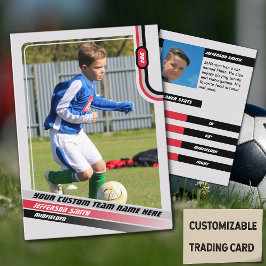 Fußball-Spieler-Handelskarte Light Gray Red Telefonnummerkarte