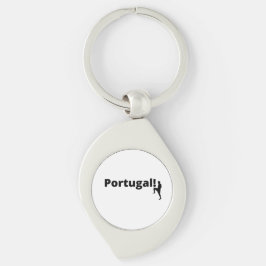 Fußball-Spieler mit Punkt als Ball Portugal Schlüsselanhänger