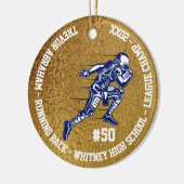 Fußball-Spieler-Monogramm-Team-SchulImitat-Gold Keramik Ornament (Links)