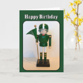 Fußball-Spieler-Nussknacker-alles Gute zum Karte (Gelbe Blume)