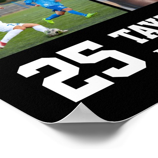 Fußball-Spieler Senior Night Sports Foto Collage Poster (Ecke)