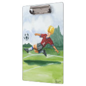 Fußball-Spieler spielen einen Ball von Jay Throckm Klemmbrett (Links)