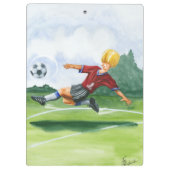 Fußball-Spieler spielen einen Ball von Jay Throckm Klemmbrett (Rückseite)