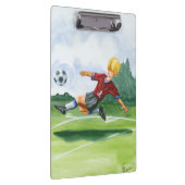 Fußball-Spieler spielen einen Ball von Jay Throckm Klemmbrett (Rechts)