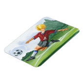 Fußball-Spieler spielen einen Ball von Jay Throckm Magnet (Linke Seite)