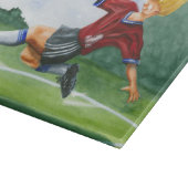 Fußball-Spieler spielen einen Ball von Jay Throckm Schneidebrett (Ecke)