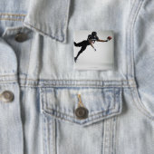 Fußball-Spieler springen in der Luft, um Ball zu f Button (Beispiel)