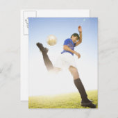 Fußball-Spieler springen Postkarte (Vorne/Hinten)