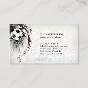 Fußball-Spieler-Trainer-Fußball-Ball verzierte Visitenkarte