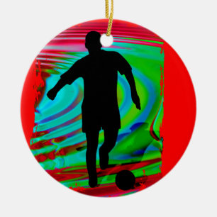 Fußball-Spieler u. radikaler Regenbogen Keramikornament