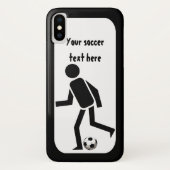 Fußball-Spieler und Ball-Schwarz-Weiß-Brauch Case-Mate iPhone Hülle (Rückseite)