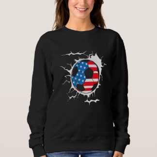 Fußball-Spieler USA Amerikanische Flagge Mädchen B Sweatshirt