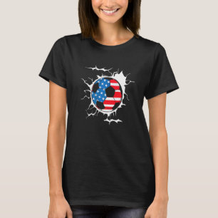 Fußball-Spieler USA Amerikanische Flagge Mädchen B T-Shirt