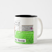 Fußball-Spieler, Weibliche - Personalisierte Carto Zweifarbige Tasse (VorderseiteRechts)