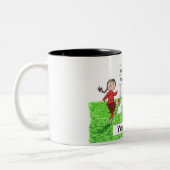 Fußball-Spieler, Weibliche - Personalisierte Carto Zweifarbige Tasse (Links)