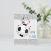 Fußball-Spieler Weihnachtskarten Feiertagspostkarte (Stehend Vorderseite)