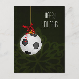 Fußball-Spieler Weihnachtskarten Feiertagspostkarte