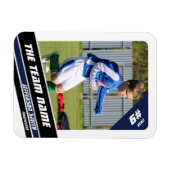 Fußball-Spielerkarte in blau-blau Magnet (Horizontal)