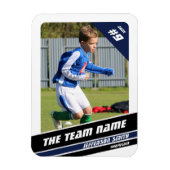 Fußball-Spielerkarte in blau-blau Magnet (Vertikal)