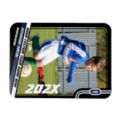 Fußball-Spielerkarte in Schwarz Blau Magnet (Horizontal)