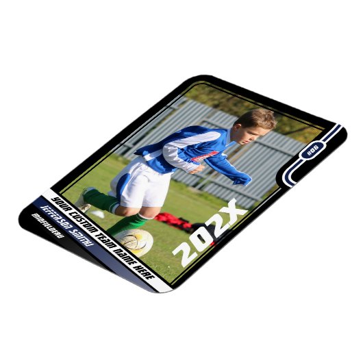Fußball-Spielerkarte in Schwarz Blau Magnet (Linke Seite)